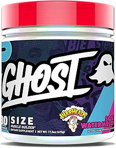 GHOST Size Muscle Builder Dietary Supplement - Warheads Zure Watermeloen, 30 Serves - Creatine Muscle Growth and Strength Building Supplements for Men & Women - Free of Sugar & Gluten, Vegan