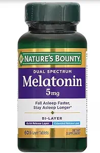 Nature's Bounty Melatonine 5 mg Bi-Layer Tablets 60 ea (verpakking van 3)