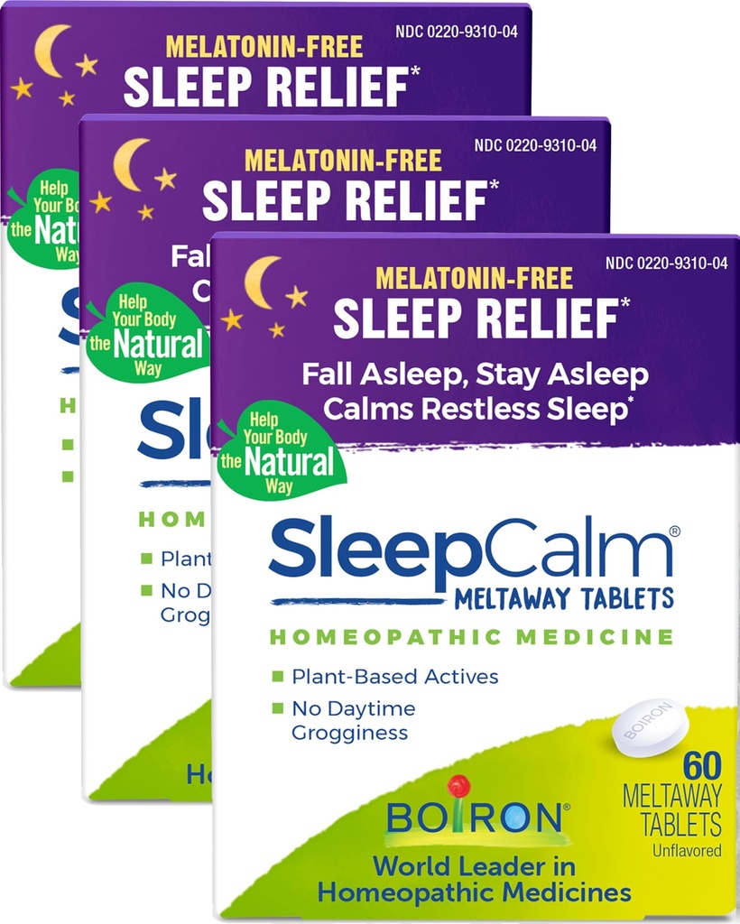 Boiron SleepCalm Slaaphulp voor diepe, ontspannende, rustgevende nachtrust - Melatoninevrije en niet-gewoontevormende - Oplosbare tabletten - 180 Tel.