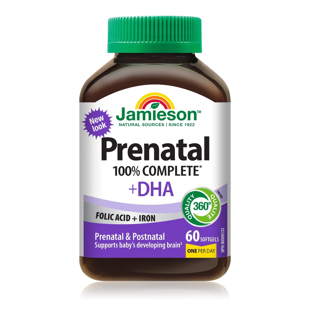 Jamieson PRENATAL Complete Multivitamine met DHA Supplement 60 Softgels