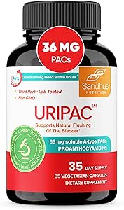 Sandhu's Uripac 36mg PAC's klinisch Proven 35 Capsules met 9X Hoge sterkte Cranberry Extract 