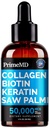 Liquid Collageen Peptides for Women - Serum Complex with Biotin Vitamin, Hydrolyzed Keratine Protein and Saw Palmetto - Comprehensive Formula for Hair, Skin, and Nails Wellness - 2fl oz (Pack of 1)