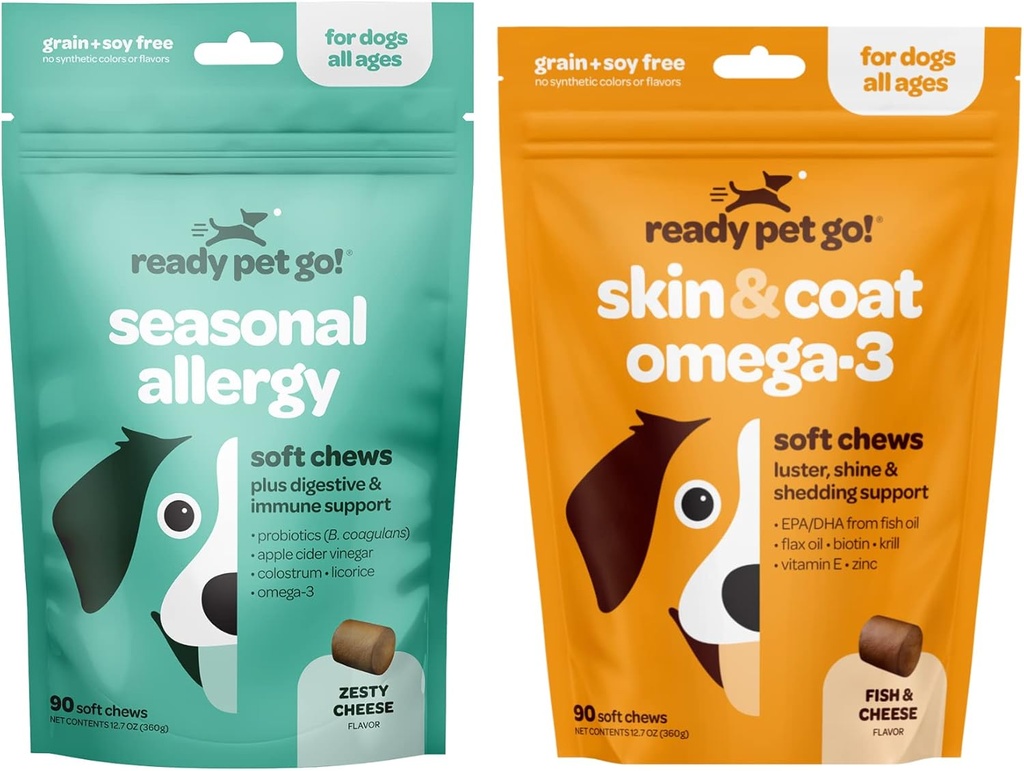 Omega 3 & Allergie Kauwen voor honden Probiotica & Allergie Immuun Supplementen voor Itch & Allergie Relief Visolie voor hondenvergieten, huidallergie, Itch Relief 90 Kauwen Elk