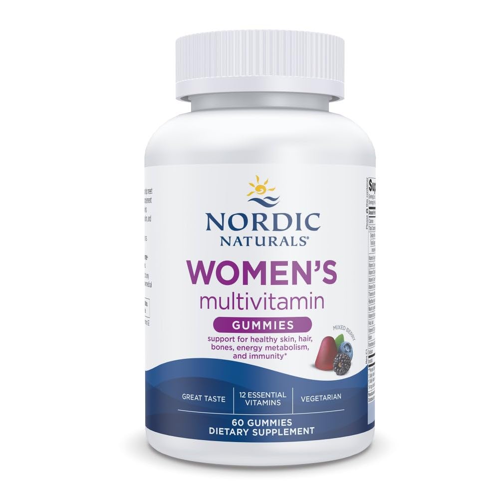 Nordic Naturals Women's Multivitamine Gummies, Mixed Berry - 60 Gummies - Ondersteuning voor een gezonde huid, haar, botten, energie en immuniteit - niet-GMO, vegetarisch - 30 porties