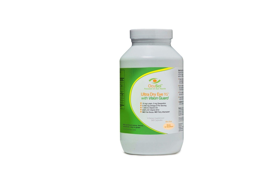 Formulated for Dry Eyes - 1700mg Triglyceride Omega-3 + EPA & DHA, Lutein,Zeaxanthin, B12, D3-60 Servings (Ultra Dry Eye, UDEVG - 1 Month Half Size)