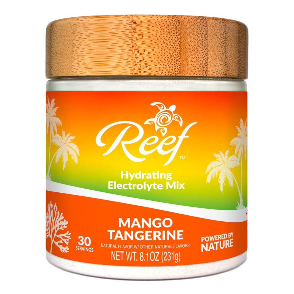 Mélange de boissons électrolytes hydratantes - Mango Tangerine, 30 portions - Poudre d'hydratation avec/eau de coco - Non-OGM, Pas de sucre ajouté, 5 électrolytes clés + vitamines, minéraux naturels traces