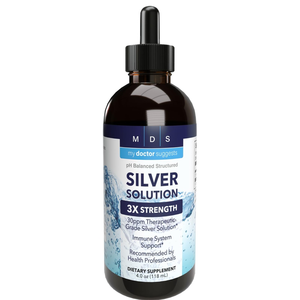 Alkaline Structured Silver Liquid 30ppm - Advanced Immune Support Liquid Drops - Extra sterkte Colloïdale Silver Mineral Supplements - Made in USA (4 oz)