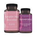 Réserve Nutrition Keratin Coiffure Booster avec Biotin & Resveratrol, Supplément de croissance des cheveux et des ongles, 120 Capsules (60 portions) et Resveratrol 500 mg, soutient le vieillissement en santé et le système immunitaire