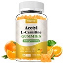 Acetyl L-Carnitine Supplement, Natuurlijke Voeding Supplement voor Boost Energie, Immuniteit, Veganist, Oranje smaak, 60 Tellen