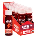 Vive Organic Energy Shot + Immune Support, Immune Defense met Ashwagandha, Green Tea & Cafeïne, Glutenvrij, Veganistisch, Energie en Focus, 2 Fl Oz (pakket van 12)