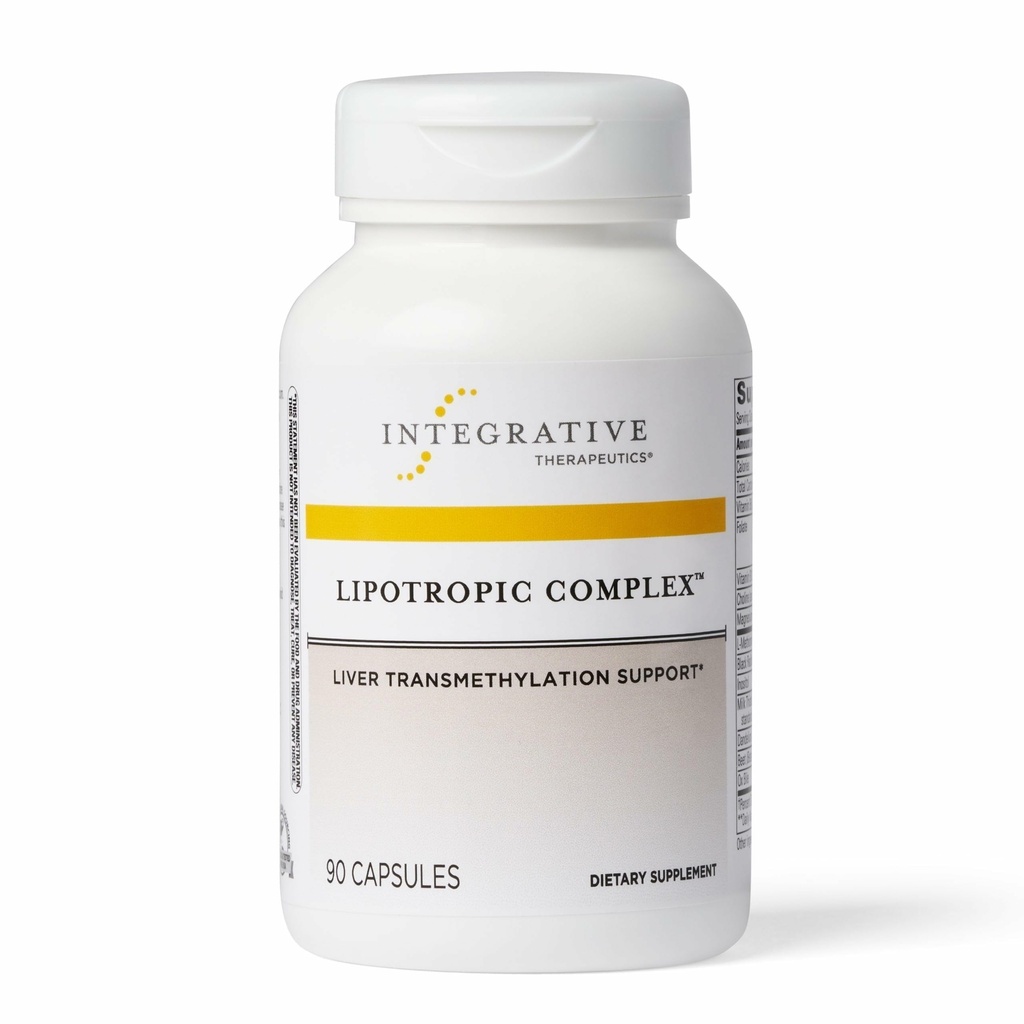 Thérapeutique intégrative Complexe lipotropique - Supplément de soutien du foie pour les adultes* - Comprend le chardon et la vitamine B6 et B12 - Sans gluten et sans lait - 90 Nombre (45 portions)