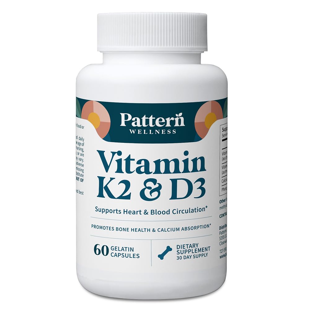 Pattern Wellness Vitamine K2 & D3 Supplement met Calcium 