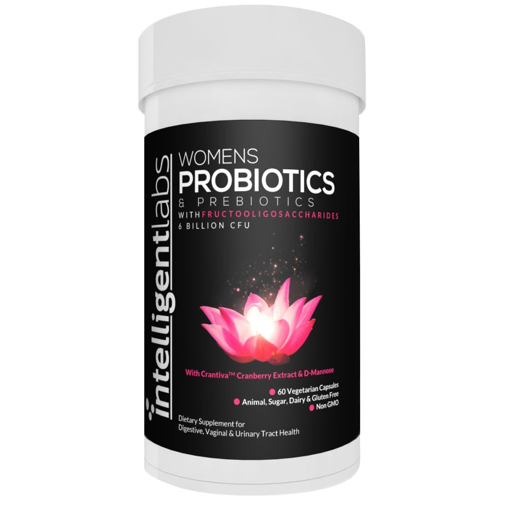 Intelligente Labs Vrouwen Probiotica Formule met Cranberry Extract, D-Mannose en Prebiotica Alles in een, 6 miljard CFU Probiotic, Een Capsule per dag, 60-dagen levering, Derde-partij geverifieerd voor zuiverheid