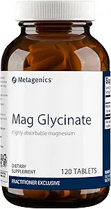 Métagène Mag Glycinat - Magnésium hautement absorbant - Glycinat de magnésium pour le support du système nerveux* - Sans gluten - Non-OGM - Végétarien - 120 comprimés