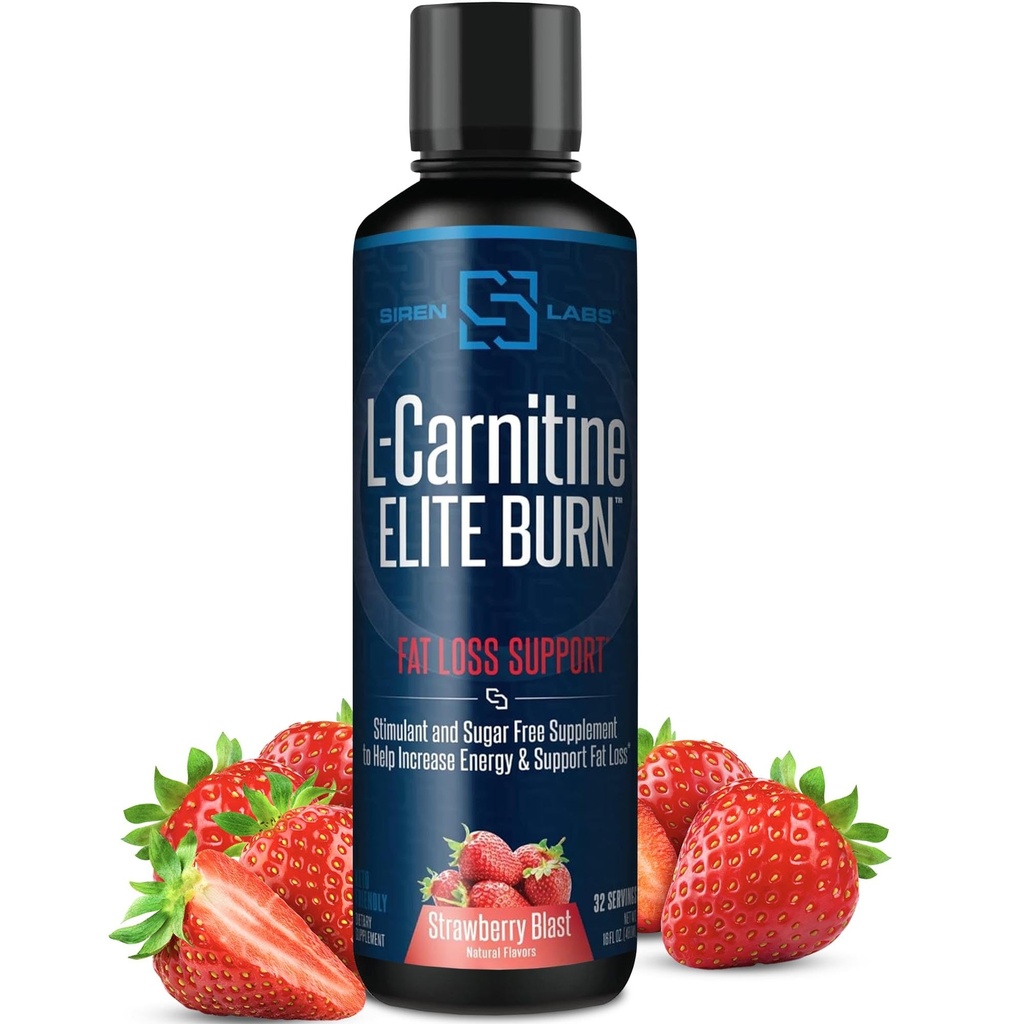 L-Carnitine Elite Brûler Liquid Keto Fat Burner et Metabolism Activator - Fat Loss Support Keto Friendly Weight Loss Augmenter l'énergie - Stimulant Free - Strawberry Blast 3000mg (32 portions)