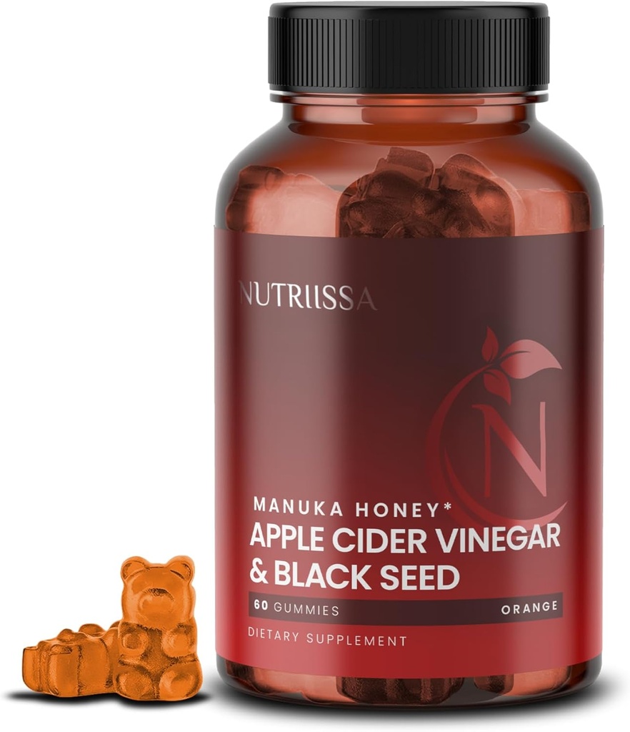 Nutriissa - Apple Cider Vinegar + Black Seed Oil + Elder Berry + Manuka Honey Gummies 