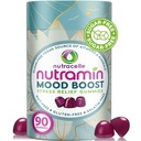 NUTRAMIN Mood Boost Multivitamine Gummy - Delicious & Yummy Anti-Stress Magnesium Ashwagandha Gummies + B Complex Vitaminen voor Focus en Kalm - Suikervrij, Veganistisch, Glutenvrij, Allergieveilig (90 Tel.)