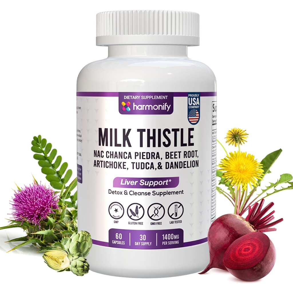 Melkdistel Berberine Kurkuma met Chanca Piedra, Detox & Cleanse & Repair Supplement, NAC, Beet Root, Artichoke, Dandelion Root, TUCCA Choline en Gember, 30 Days Supply