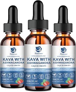 (3 packs) Supplément d'extrait de racine de kava kava - haute concentration de kava w/Ashwagandha, baume de citron, racine valériane pour immune et santé globale - végétalien, sans alcool