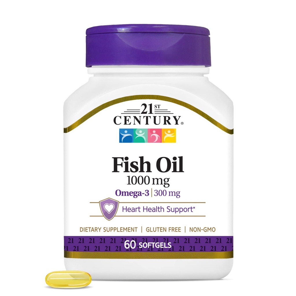 21st Century Fish Oil 1000 mg Softgels, 60 Telling (pakket van 3)