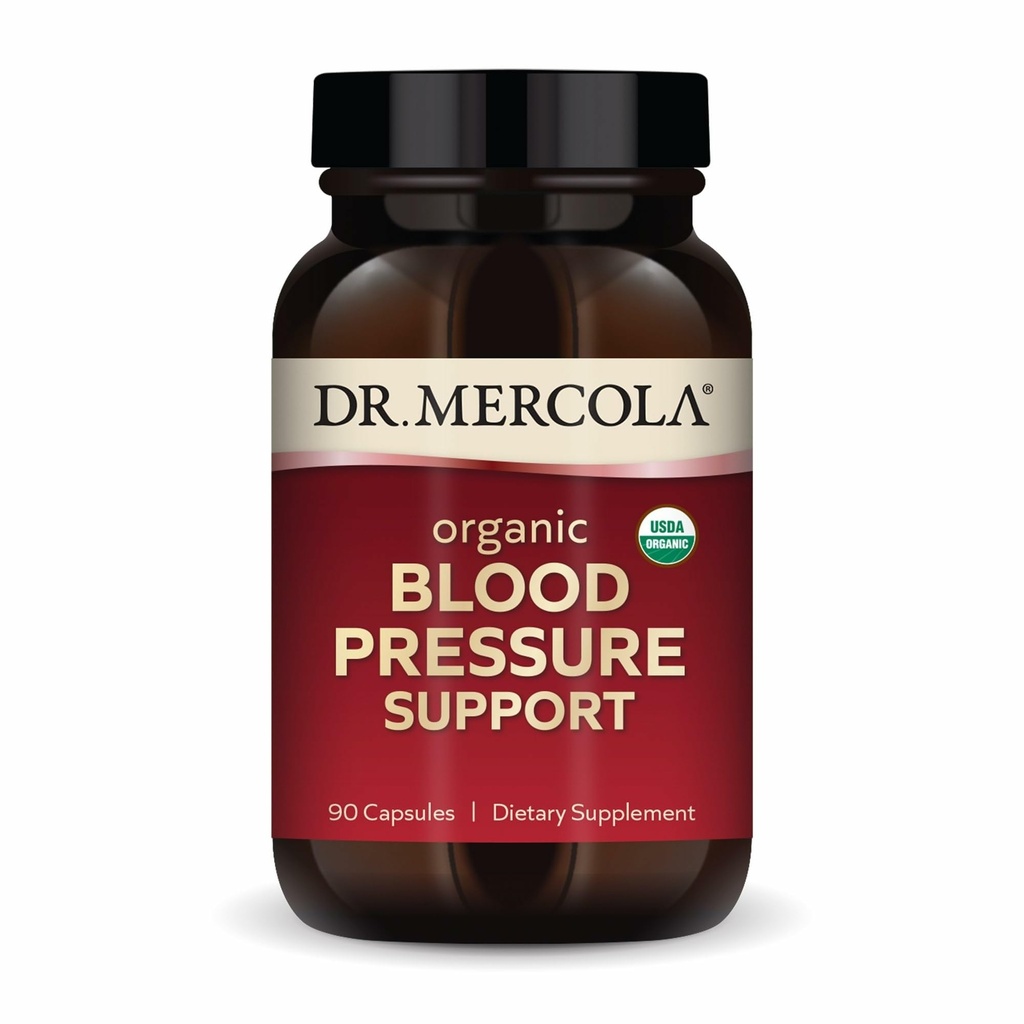Dr. Mercola Organic Blood Pressure Support - Supports Healthy Circulatie - High-Potency Grape Seed Extract - Non-GMO & Soy-Free - 90 Capsules (90 Servings)