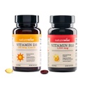 NatureWise Vitamine D3 5000iu, B12 1000mcg Clarté mentale Soutien énergétique Santé immunitaire Huile d'olive sans gluten softgels