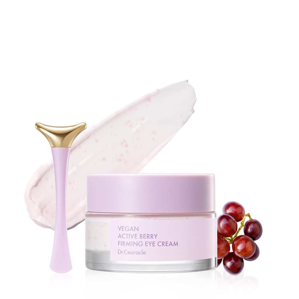 Dr.Ceuracle Vegan Active Berry Firming Eye Cream met Applicator - Hydrating Resveratrol Eye Treatment for Dark Circles and Puffiness, Korean Skincare for Stocking Stuffers (32g / 1.12 oz.)