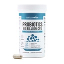 NatureWise Probiotics 60 Miljard CFU - 17 Strains + Organic Prebiotics - Immune, Digestief & Gut Health Support for Women & Men - Vegetarische, Glutenvrije, niet-GMO - 60 Capsules [51]Maande voorraad]