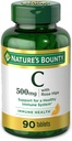 Nature's Bounty Vitamine C, Ondersteuning voor een gezond immuunsysteem, 500 mg vitamine C met rozenbottels, 90 kauwtabletten