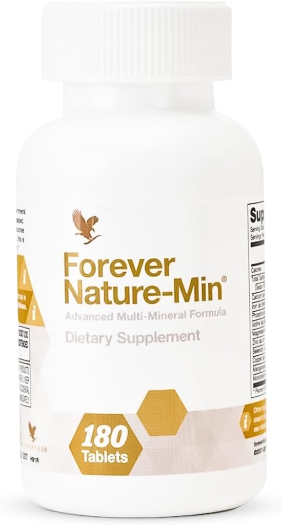 Forever Living - Forever Nature-Min®: Premium Multi-Mineral Blend - Ondersteunt spier, hersenen en hydratatie - 10 essentiële en sporenmineralen - 180 tabletten