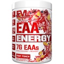 Evulution Nutrition EAA Energy - Pre & Post Workout Powder - Muscle Building & Recovery Supplement - 7g Essential Amino Acids + 5g BCAAs - Clean Energy - with Cafeine - 30 Servings - Fruit Punch