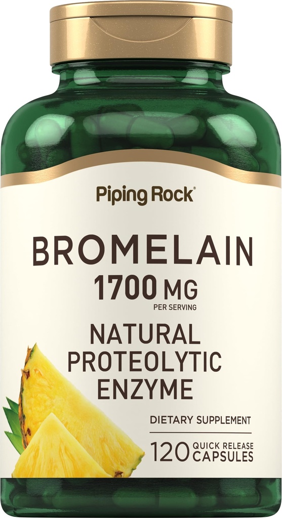 Piping Rock Bromelain Supplement | 1700 mg | 120 Capsules | Pineapple Enzyme | Non-GMO, Gluten Free
