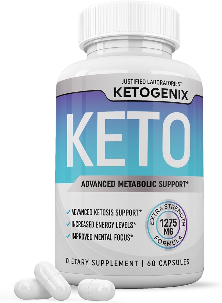 Ketogenix Keto Pillen 1275MG Nieuwe en verbeterde formule bevat Apple Cider Vinegar Extra Virgin Olive Oil Powder Green Tea Leaf 60 Capsules