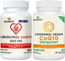 CoQ10 600mg 1PCS Bundle with 1000mg Liposomal CoQ10 Ubiquinol Supplement 1PCS