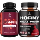 Bundel van Pure Forskolin Extract Supplement voor Enhanced Energy voor volwassenen-Plant-Based Energy Supplements en Horny Goat Weed Extract Complex voor Enhanced Energy en Uithoudingsvermogen