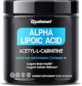 Acides lipoïques ultra alpha avec CoQ10, vitamine C et B1 - Soutient la santé cérébrale et la défense antioxydante - 150 Capsules, fabriqués aux États-Unis