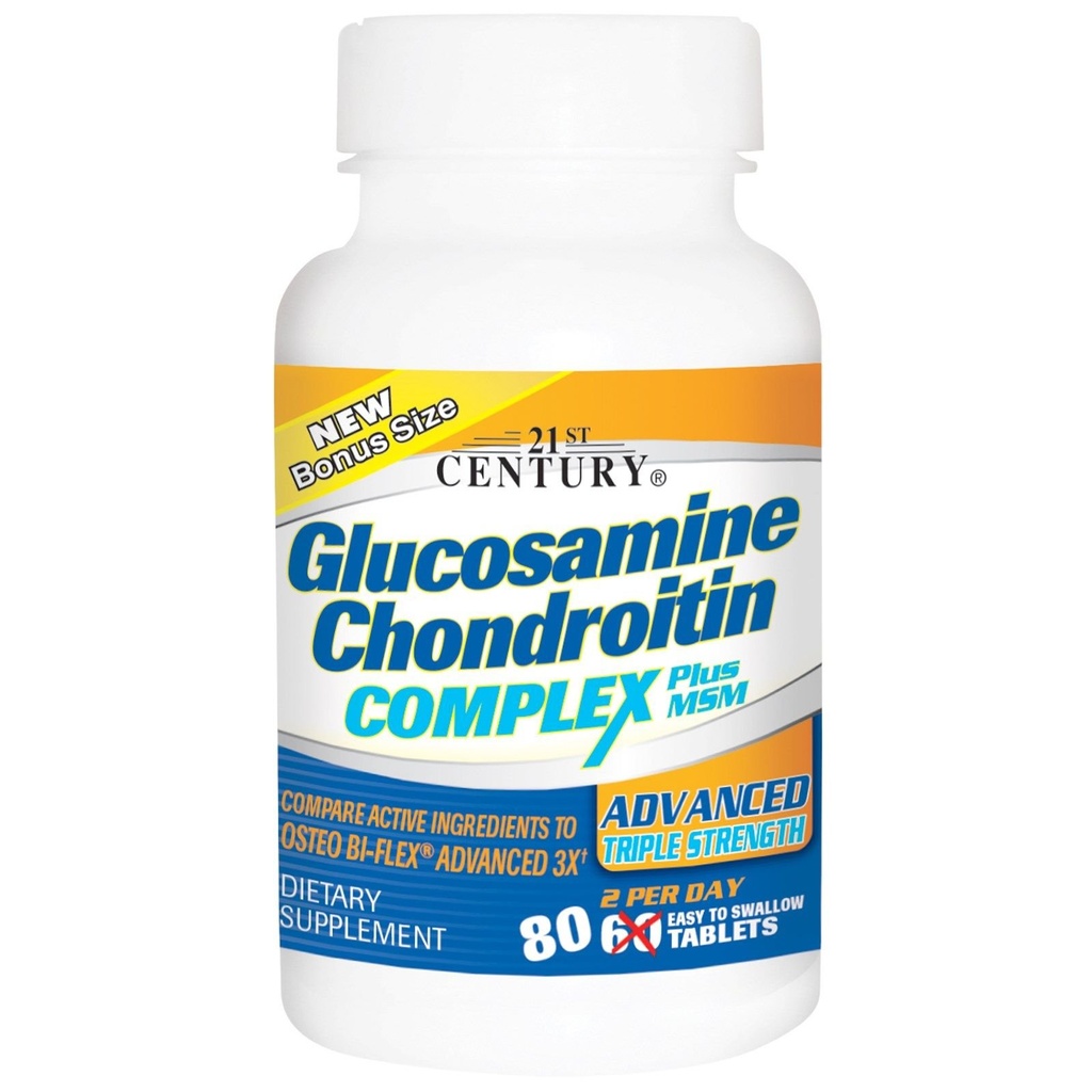 Glucosamine Chondroitin Complex Plus MSM, geavanceerde drievoudige sterkte, 60