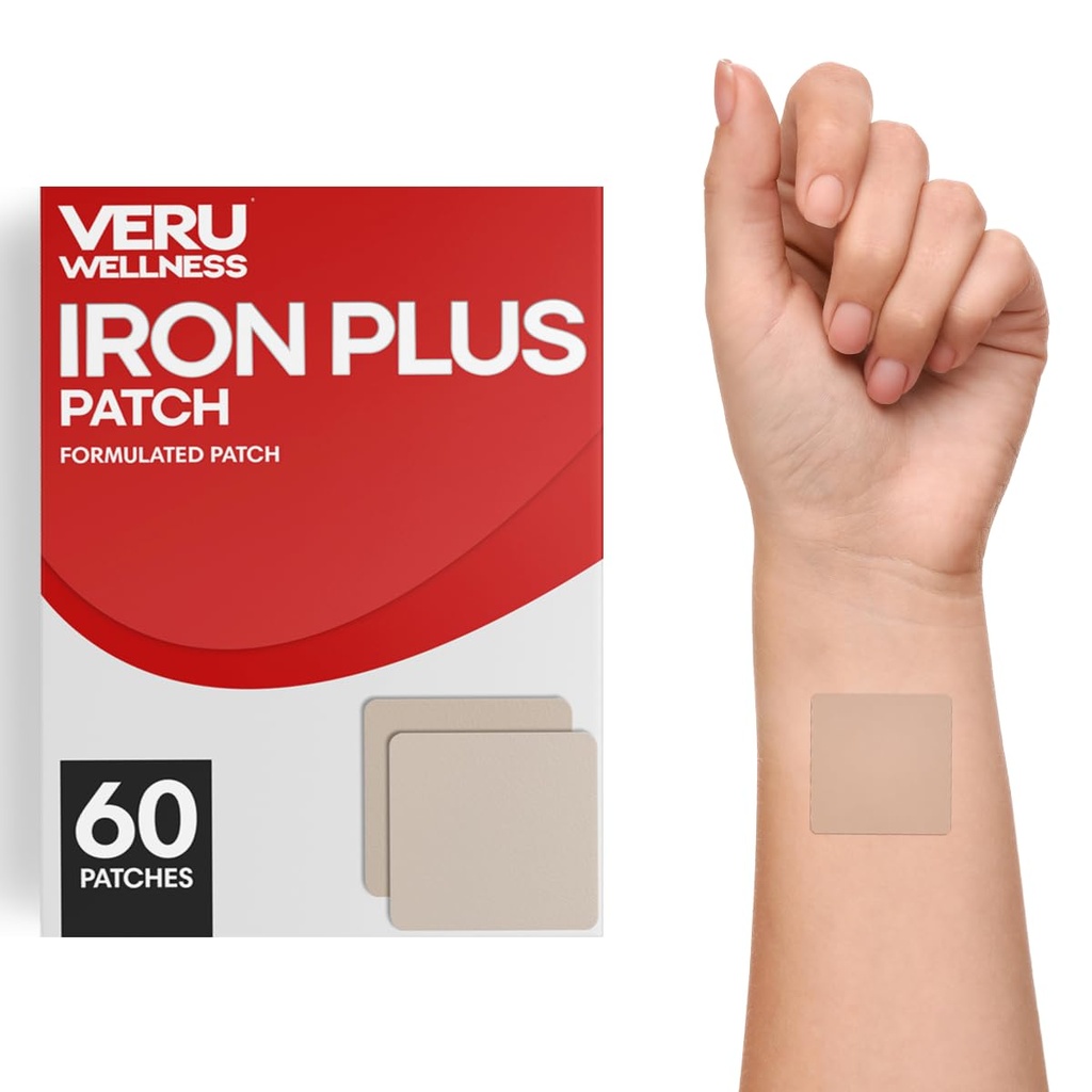 Veru Wellness Iron Plus Daily Patch - Iron Deficiency Support - Bloedniveaus en energie (60 dagen)