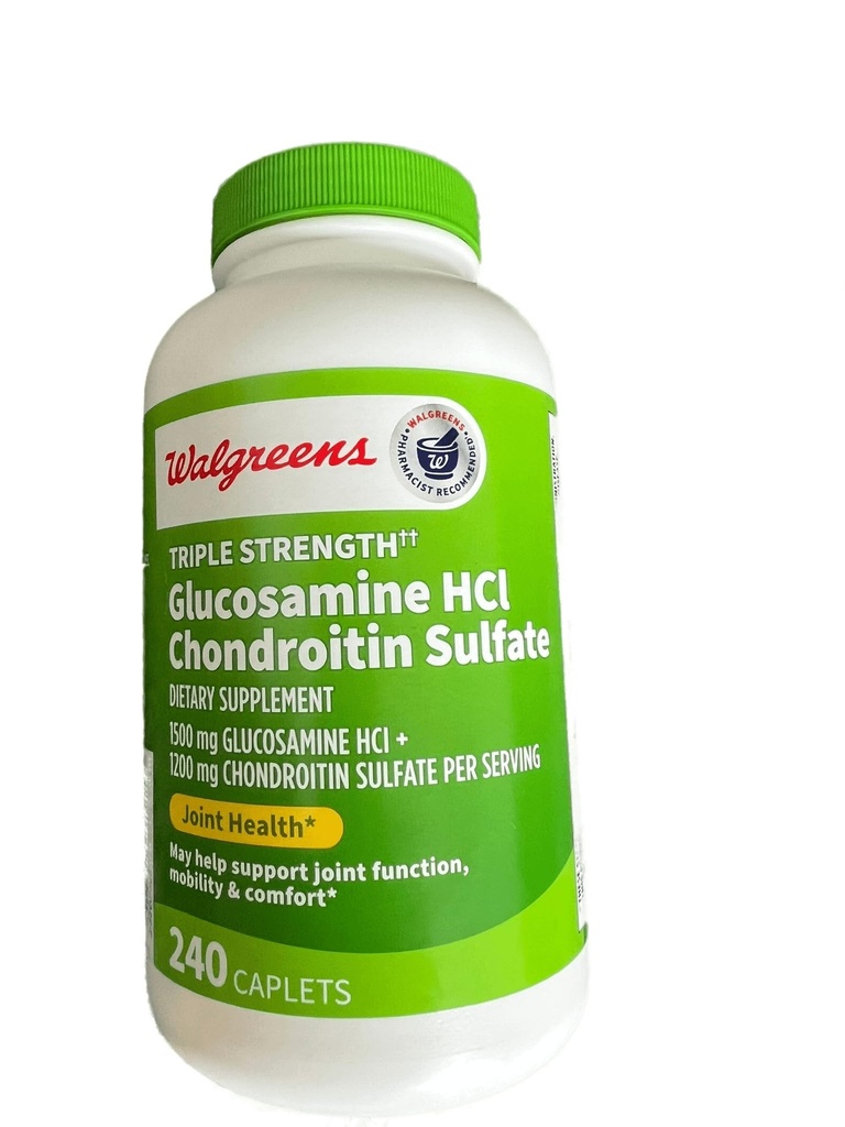 Glucosamine Chondroïtine Triple Strength 1500 mg Glucosamine HCL 1200 mg Chondroïtine - 240 Caplets