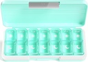 Zoksi Am Pm Pill Organizer 7 Dag, Weekly Pill Box 2 Times a Day, Medicine Pill Organizer met aparte compartiment, Travel Pill Case Dispenser Portable voor vitaminen, visolie, geneesmiddelen(Groen)