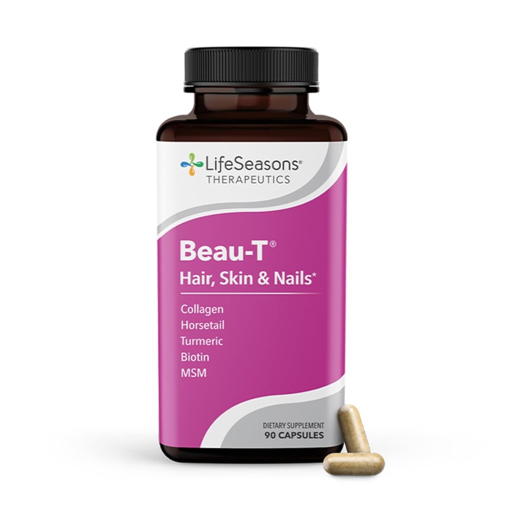 LifeSeasons Pausitivi-T met Beau-T & Ageless Skincare - Menopauze Support Supplement - Relief for Hot Flashes, Hormone Imbalance & Night Sweats - Salie, Chasteberry, Soy Isoflavones & Black Cohosh