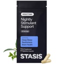Stasis Nighttime - Capsules de calme et de sommeil à jumeler avec Stimulant - Skullcap, Magnolia Bark, Magnésium pour le sommeil et Suppléments Astaxanthin pour la relaxation et le soutien de l'humeur - 25 portions