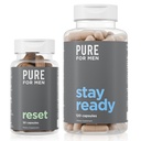 Pure voor mannen Original Vegan Cleanness Fiber Supplement, 120 capsules & Reset Detox Supplement, 30 capsules
