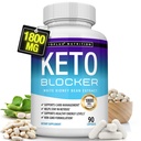 Toplux Keto Blocker Pillen Witte Nier Bean Extract - 1800 mg Natuurlijke Ketosis, Ondersteuning Keto Diet, voor mannen Vrouwen, 90 Capsules, Supplement