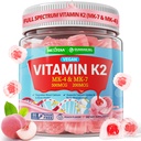 Vitamine K2 Gummies MK-7 200 mcg & MK-4 500 mcg voor vrouwen & mannen suikervrij, perfect 2-IN-1 volledig spectrum vitamine K2 supplement voor bot, He-art, bevordert Calcium Absorptie, Hersenen, Tanden, Immune,1Pack