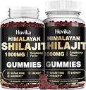 Shilajit Gummies 1000mg for Men & Women - Shilajit Gummies with 85+ Trace Minerals, Ashwagandha, Turmeric, Black Pepper - Energy & Immune Support - Sugar Free Raspberry Flavor 60 Count
