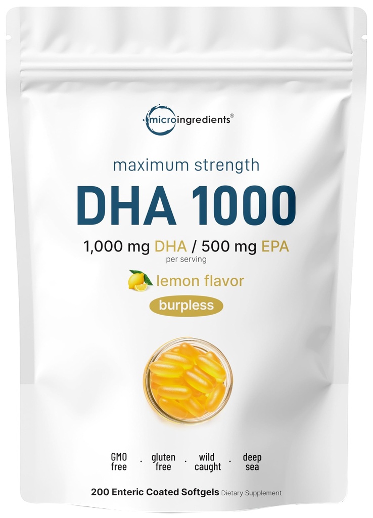 Omega 3 Visolie DHA Supplementen 1000mg met EPA 500mg, 200 Softgels 