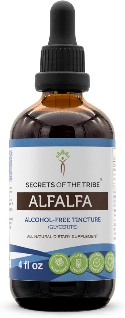 Alfalfa Tinctuur Alcoholvrije Liquid Extract, Alfalfa gedroogd blad 4 floz