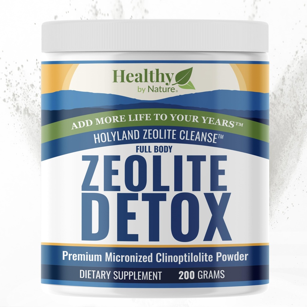 HolyLand Zeolite Cleanse - Zeolite Detox Powder (7.05oz 200 Gram) - Clinoptiloliet Natural geactiveerd - Micronized 0-25 - Full Body Detox for Women, Men - Supports Energy, Focus, Immunity, Gut Health