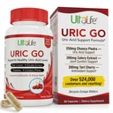 #1 URIC GO Uric Acid Cleanse Support Supplement voor G.O.U.T - Natuurlijke Nierreiniging Detox Formule Chanca Piedra, Selderijzaad, Tart Cherry, Cranberry, Granaatappel, Kurkuma, Vegan Non-GMO 60 Capsules